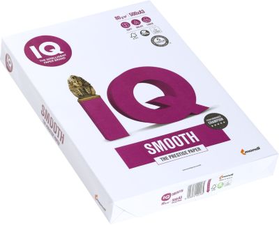 Kopierpapier Mondi IQ Smooth, DIN A3, 80 g/m², hochweiß, 1 Paket = 500 Blatt