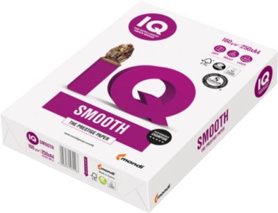Kopierpapier Mondi IQ Smooth, DIN A4, 160 g/m², hochweiß, 1 Karton = 5 x 250 Blatt