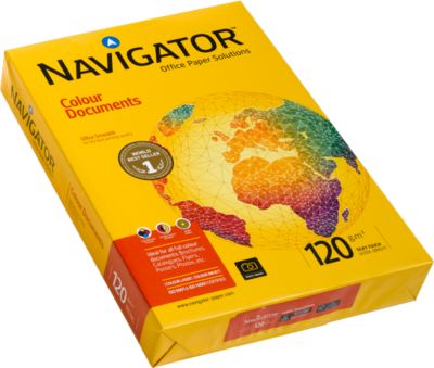 Kopierpapier Navigator Colour Documents, DIN A3, 120 g/m², hochweiß, 1 Paket = 500 Blatt
