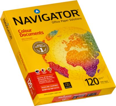 Kopierpapier Navigator Colour Documents, DIN A4, 120 g/m², hochweiß, 1 Paket = 250 Blatt