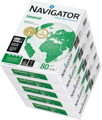 Kopierpapier Navigator Universal, DIN A4, 80 g/m², hochweiß, 1 Karton = 5 x 500 Blatt