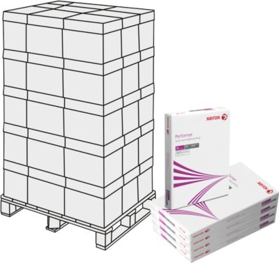 Kopierpapier Xerox Performer ECF, DIN A4, 80 g/m², weiß, 1 Palette = 240 x 500 Blatt