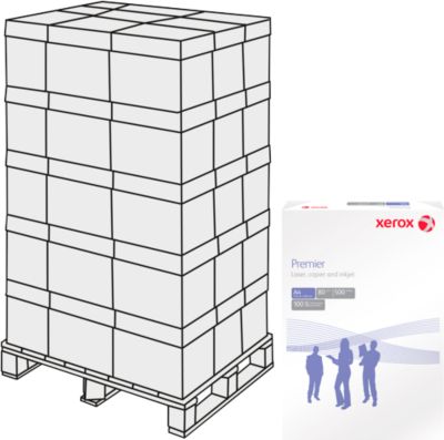 Kopierpapier Xerox Premier ECF, DIN A4, 80 g/m², reinweiß, 1 Palette = 240 x 500 Blatt