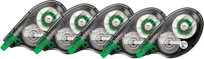 Korrekturroller Tombow MONO CT-YT4, seitliche Abrolltechnik, Bandmaße L 10 m x B 4,2 mm, zu 72 % aus Recycling-Kunststoff, 5 Stück
