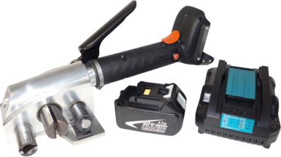 Kraftspanner ATI-17, für Textilbänder mit B 16-40 mm & Stärke 0,5-1,3 mm, Zugkraft 11000 N, integrierte Schneideeinheit, Akkubetrieb, schwarz