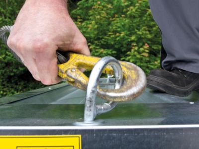 Kranverladevorrichtung, für Materialcontainer MC 1100-1600
