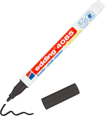 Kreidemarker edding 4085 , für glatte Oberflächen, Strichbreite 1-2 mm, Rundspitze, schwarz