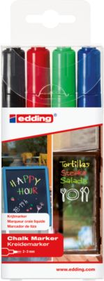 Kreidemarker edding 4095, 2-3 mm, farbsortiert, 4 Stück