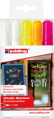 Kreidemarker edding 4095, 2-3 mm, neonfarben, 5 Stück