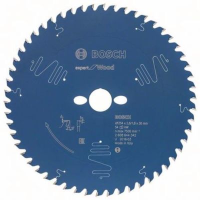 Kreissägeblatt AD 254mm Z.54 WZ Bohr.30mm Schnitt-B.2,6mm HM BOSCH