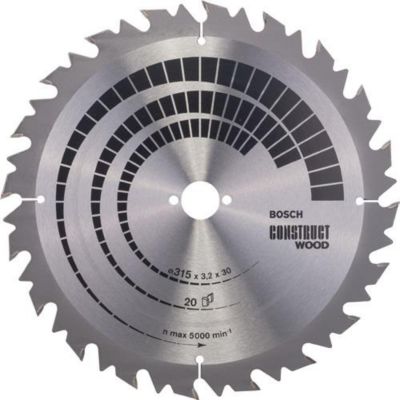 Kreissägeblatt AD 315mm Z.20 WZ Bohr.30mm Schnitt-B.3,2mm HM BOSCH