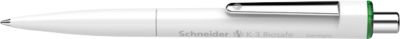 Kugelschreiber Schneider K3 Biosafe, Strichstärke M, dokumentenecht, Biokunststoff, Schaft weiß, Schriftfarbe grün, 10 Stück