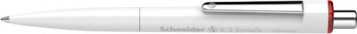 Kugelschreiber Schneider K3 Biosafe, Strichstärke M, dokumentenecht, Biokunststoff, Schaft weiß, Schriftfarbe rot, 10 Stück