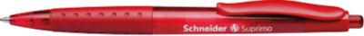 Kugelschreiber Schneider Suprimo, Schreibfarbe Rot, Strichstärke M, Edelstahlspitze, gummierter Griff, 20 Stück, Rot