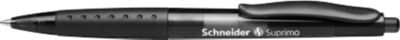 Kugelschreiber Schneider Suprimo, Schreibfarbe Schwarz, Strichstärke M, Edelstahlspitze, gummierter Griff, 20 Stück, Schwarz