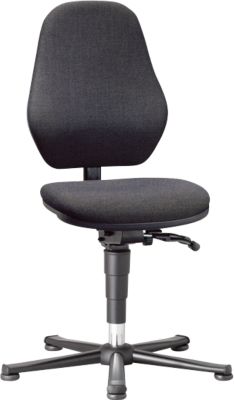 Labordrehstuhl Basic 9132, mit Gleitern, Stoffpolster, Duotec schwarz meliert