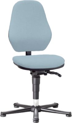 Labordrehstuhl Basic 9135, mit Gleitern, Stoffpolster, Duotec grau