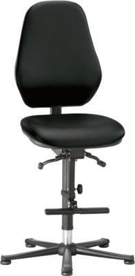 Labordrehstuhl Basic, mit Aufstiegshilfe, Kunstleder, Stamskin Top schwarz