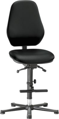 Labordrehstuhl LEANOS 9136, Kunstleder, schwarz