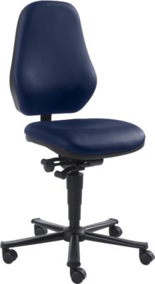 Labordrehstuhl LEANOS 9138, Kunstleder, blau