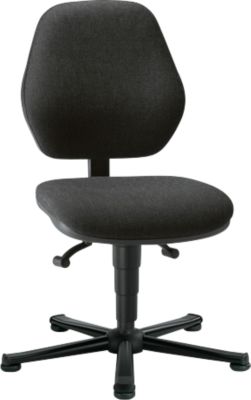 Laborstuhl Basic, Stoffpolster, Duotec schwarz meliert