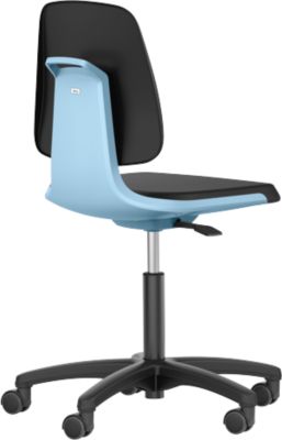 LABSIT Labordrehstuhl, o. Armlehne, mit Rollen, Rückenlehnenhöhe 420 mm, Stoff, blau