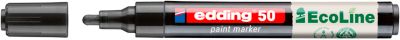 Lackmarker Edding 50 EcoLine, Schreibfarbe Schwarz, Rundspitze, Strichstärke 2-3 mm, mit Kappe, wasserbasiert, nachfüllbar, 1 Stück