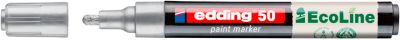 Lackmarker Edding 50 EcoLine, Schreibfarbe Silber, Rundspitze, Strichstärke 2-3 mm, mit Kappe, wasserbasiert, nachfüllbar, 1 Stück
