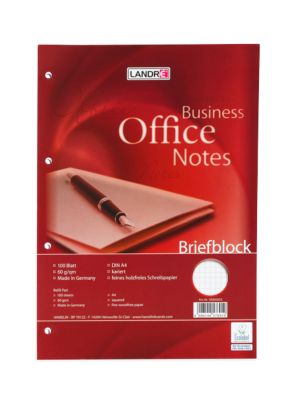 Landré Briefblock Office, randlos, kariert, 100 Blatt, 5 Stück