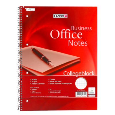 Landré Collegeblock Office DIN A4, 80 Blatt, 10 Stück, kariert