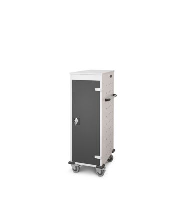 Laptopwagen mit Ladefunktion, 2-Punkt-Verriegelung, Feststellbremse, 10 Fächer, B 530 x T 1250 x H 500, anthrazit