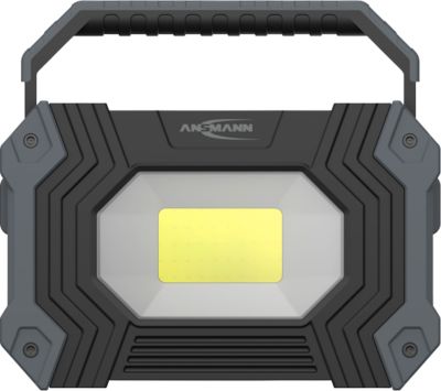 LED-Arbeitsleuchte Ansmann FL2500R, 3 Leuchtstufen, 2400 Lumen, IP64, Akku, Aufstellbügel/Tragegriff, B 177 × T 129 × H 44 mm