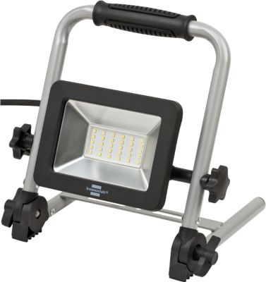 LED-Baustrahler brennenstuhl® EL2052 M, 30 W, 2700 lm, 6500 K, schwenk- und arretierbar, klappbar, IP65, Kabellänge 5 m, schwarz-silber