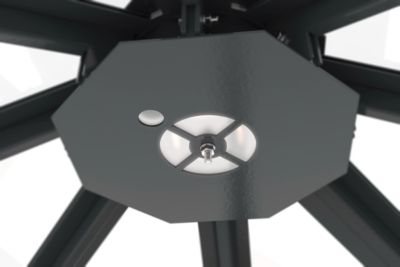 LED-Beleuchtung für Achteck-Raucherpavillon Modell Paris, Lichtfarbe neutralweiß, 11 W, IP65, Platte anthr.grau RAL 7016