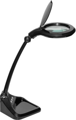 LED-Lupenleuchte MAULiris, Leistung 7 W, 470 lm, 3- & 12-Dioptrien-Linse, dimmbar, schwarz