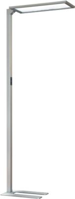 LED Stehlampe NUBO plus, dimmbar, für Bildschirmarbeitsplatz, direkt/indirekt leuchtend, 4000 K, silbern