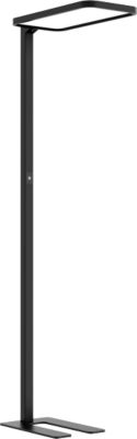 LED-Stehleuchte Butler, 80 W, 8800 lm, 4000 K, bildschirmarbeitsplatzfähig, direkt/indirekt leuchtend, stufenlos dimmbar, Bewegungssensor, schwarz