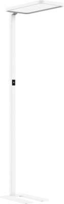 LED-Stehleuchte Butler, 80 W, 8800 lm, 4000 K, bildschirmarbeitsplatzfähig, direkt/indirekt leuchtend, stufenlos dimmbar, Bewegungssensor, weiß