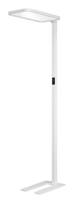 LED Stehleuchte Hansa-by-styro Saphir Plus, 80 W, 11000 lm, 4000 K, direktes/indirektes Licht, dimmbar, Tageslicht- und Bewegungssensor, H 1950 mm, weiß
