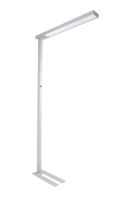LED-Stehleuchte Linearo, Leistung 50 W, 5600 lm, 4000 K, bildschirmarbeitsplatzfähig, L 880 x B 100 x H 1852 mm, Aluminium & Stahl, weißalu RAL 9006