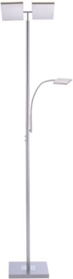 LED-Stehleuchte RUBEN, Stahl, Lichtfarbe Warmweiß, 11+4W, Fluterkopf dimmbar, Lesearm verstellbar