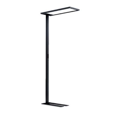 LED Stehleuchte UOL, 100 W, 11230 lm, 4000 K, bildschirmarbeitsplatzfähig, direktes/indirektes Licht, dimmbar, USB-Port, Aluminium/Acrylglas, schwarz