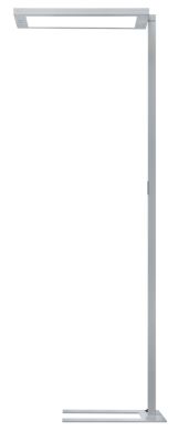 LED-Stehleuchte Waldmann LAVIGO, 112 W, 15250 lm, 4000 K, dimmbar, Multifunktionstaster, Bewegungs- & Tageslichtsensor, Direkt-/Indirektlicht, silber
