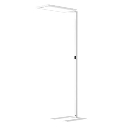 LED-Stehleuchte Waldmann YARA.single, 107 W, 15000 lm, 2700–6500 K, magnetisches Bedienteil, Bewegungs- & Tageslichtsensor, Direkt-/Indirektlicht, weiß