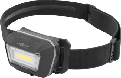 LED-Stirnlampe Ansmann HD280RS, 280 Lumen, 21 m Reichweite, 110 g, IP65, Gestensteuerung, flexibles Stirnband, L 78,4 × B 47,4 × H 45,9 mm, schwarz