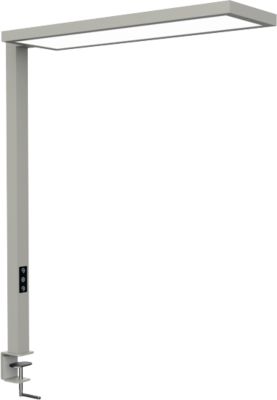 LED-Tischklemmleuchte Maul MAULsenja, 87 W, 15150 lm, 2700-5700 K, direktes/indirektes Licht, dimmbar, Bewegungs-/Lichtsensor, Aluminium, silber