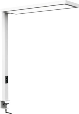 LED-Tischklemmleuchte Maul MAULsenja, 87 W, 15150 lm, 2700-5700 K, direktes/indirektes Licht, dimmbar, Bewegungs-/Lichtsensor, Aluminium, weiß