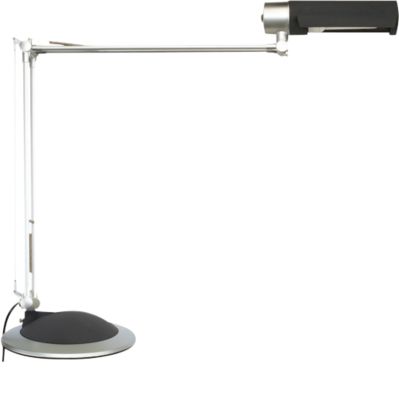 LED-Tischleuchte MAULoffice, dreh- & neigbarer Kopf/Arm, 950 Lumen, Fußauswahl, Höhe 540 mm, Aluminium & Metall, Silber-Anthrazit