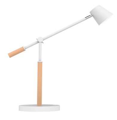 LED-Tischleuchte UNILUX VICKY, 9 W, 900 lm, 3000 K, 3 Leuchtstärken, dimmbar, USB-Ladefunktion, Buchenholz & Stahl, weiß-buche