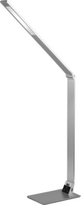 LED-Tischleuchte WASP, dimmbar 5-fach, 900 Lumen, 2700-5000 Kelvin, USB-Ladebuchse, Alu gebürstet